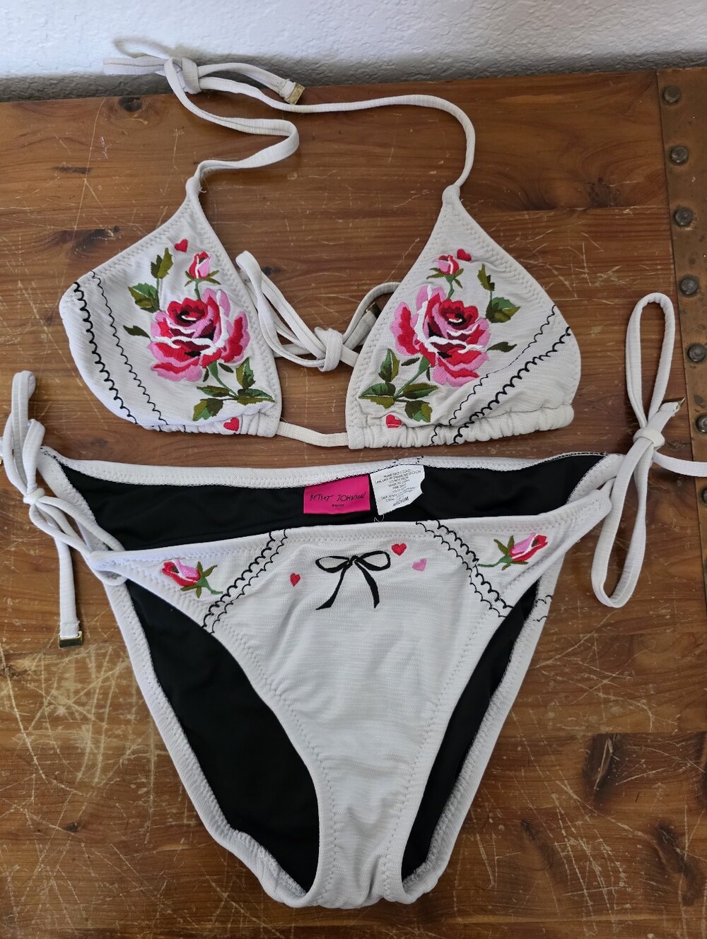 Betsey Johnson Tattoo Rose Vintage Bikini Medium